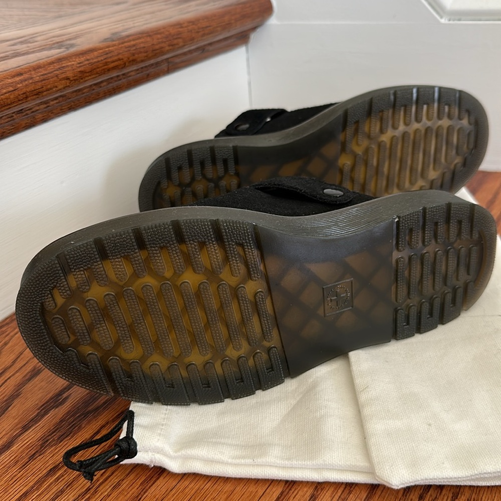 Dr Martens Black Suede Slip-On Clogs adjust strap & convertible 38 - Picture 10 of 13